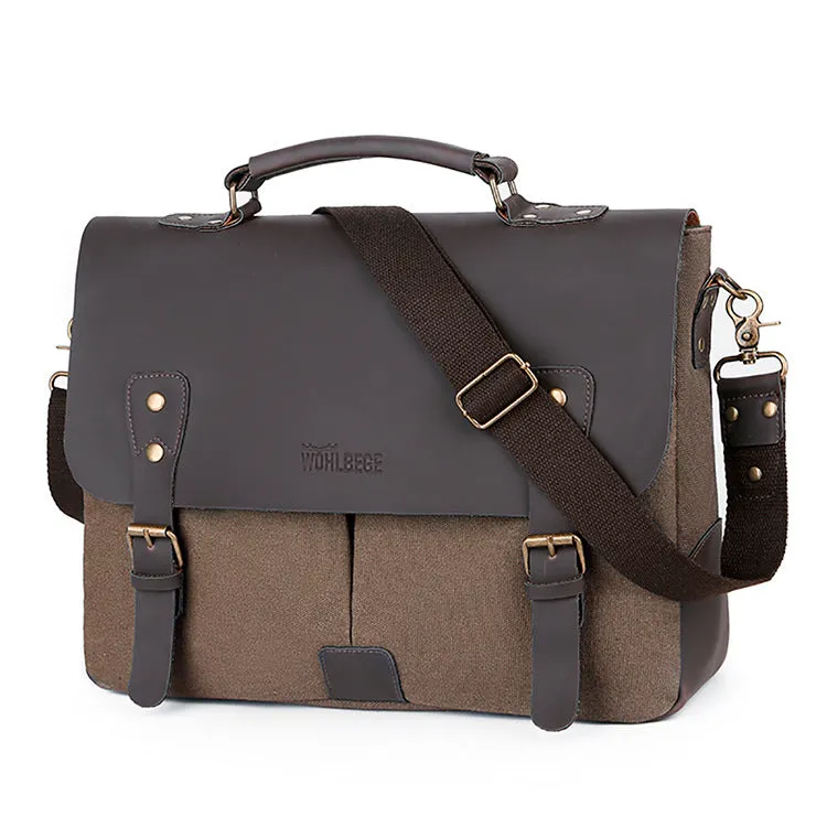 Retro Diagonal Canvas Style Computer Briefcase / Handbag / Shoulder Bag