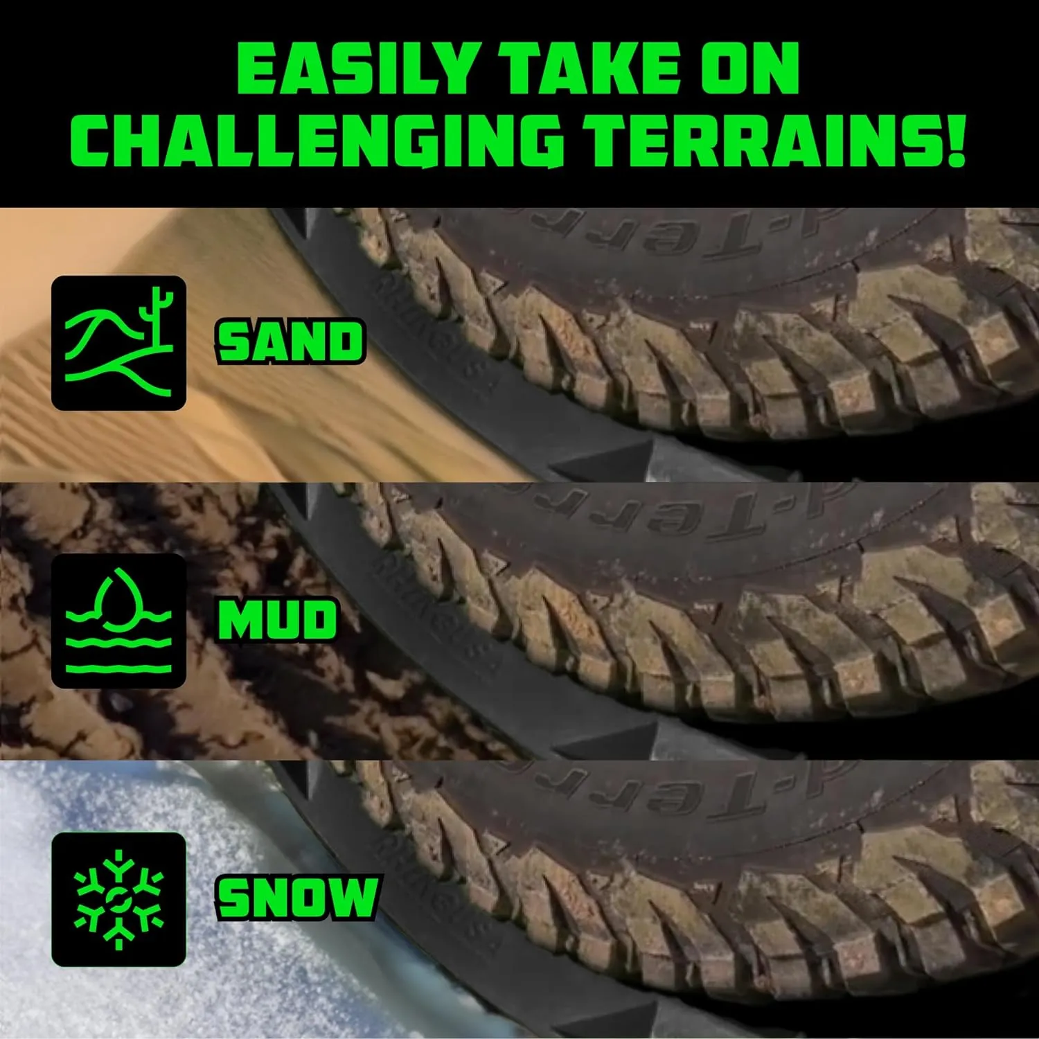 Rhino USA Off-Road Recovery Traction Boards - 2 Pack Ultimate Tire Traction Mountable Mats for 4X4 Vehicles in Sand, Mud & Snow. Heavy Duty Zipper Carry Bag and Leashes Included - (Black)