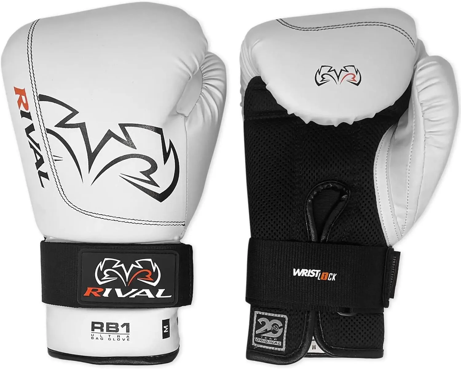 RIVAL Boxing RB1 Ultra Bag Gloves, 20th Anniversary Edition, High-Density Multi-Layered Padding and Signature Wrist Lock Strapping System