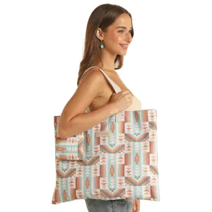 Rock and Roll Unisex Printed Bag With Woven Strap - Turquoise