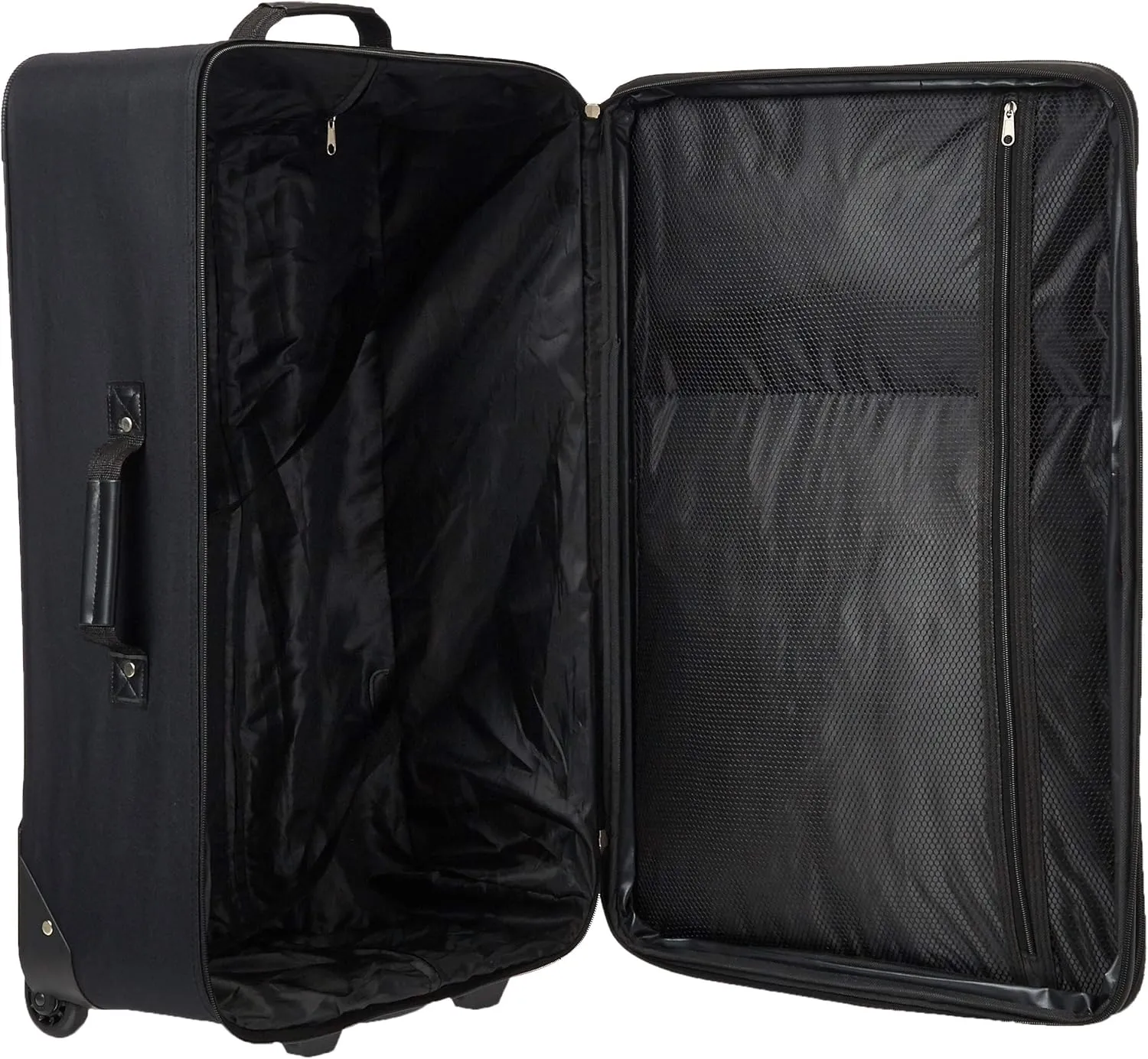 Rockland Fashion Softside Upright Luggage Set, Telescoping Handles, Black Plaid, 4-Piece (14/19/24/28)