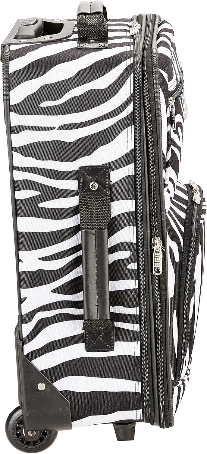 Rockland Fashion Softside Upright Luggage Set,Expandable, Zebra, 2-Piece (14/19)