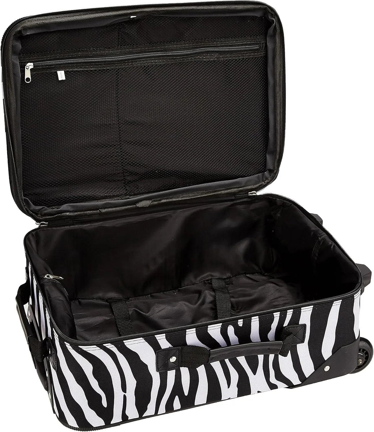 Rockland Fashion Softside Upright Luggage Set,Expandable, Zebra, 2-Piece (14/19)