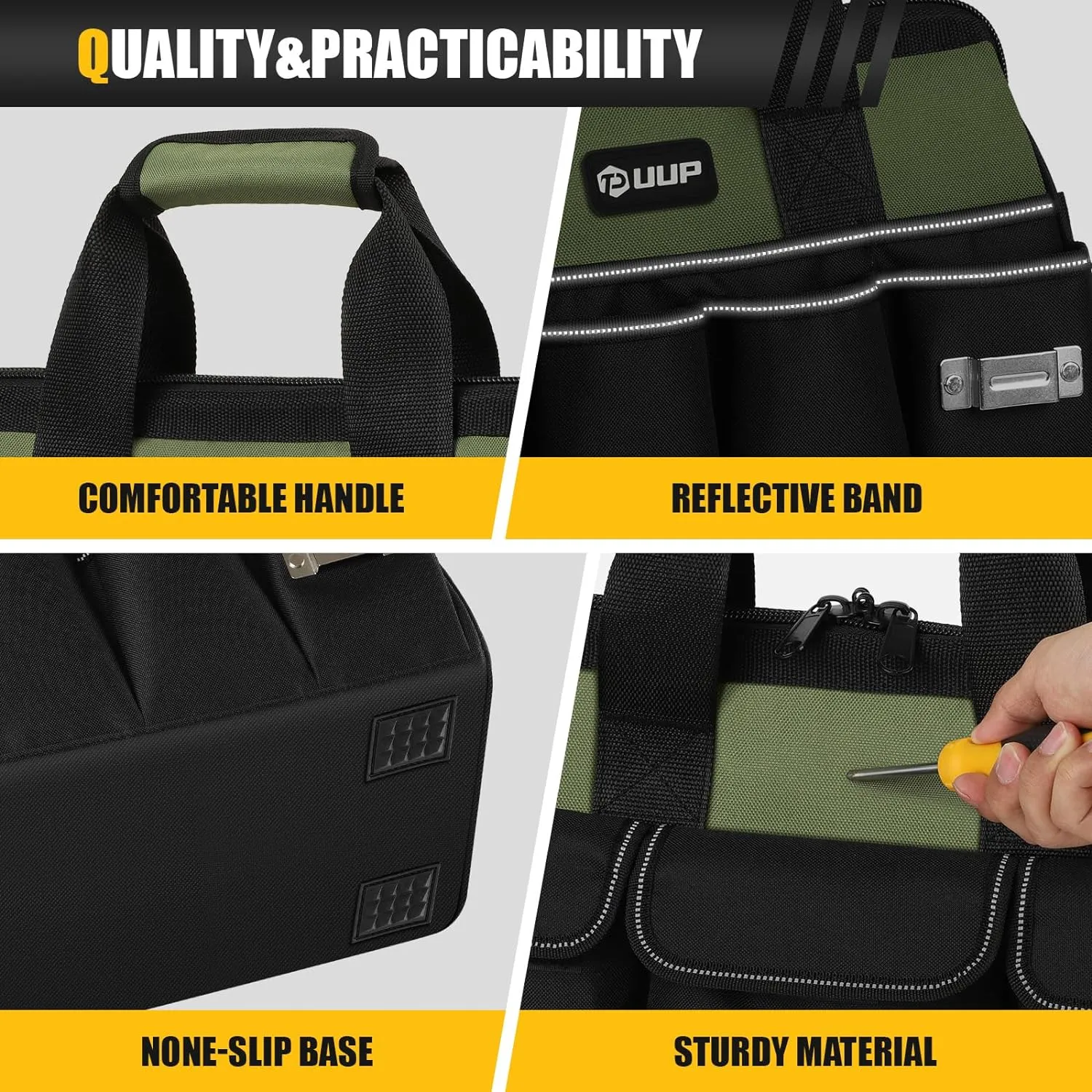 Royaleva Heavy Duty Open Tools Tote Bag with 16 Pockets