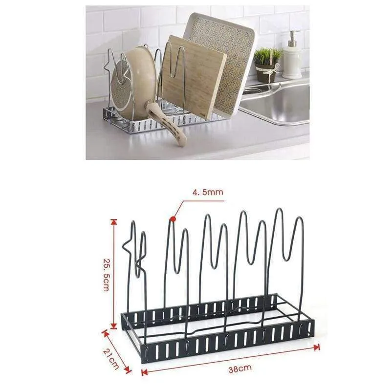 Rynx | Pan organizer pot rack lid holder cookware holder adjustable heavy-duty cabinet pantry kitchen utensils for the kitchen bronze