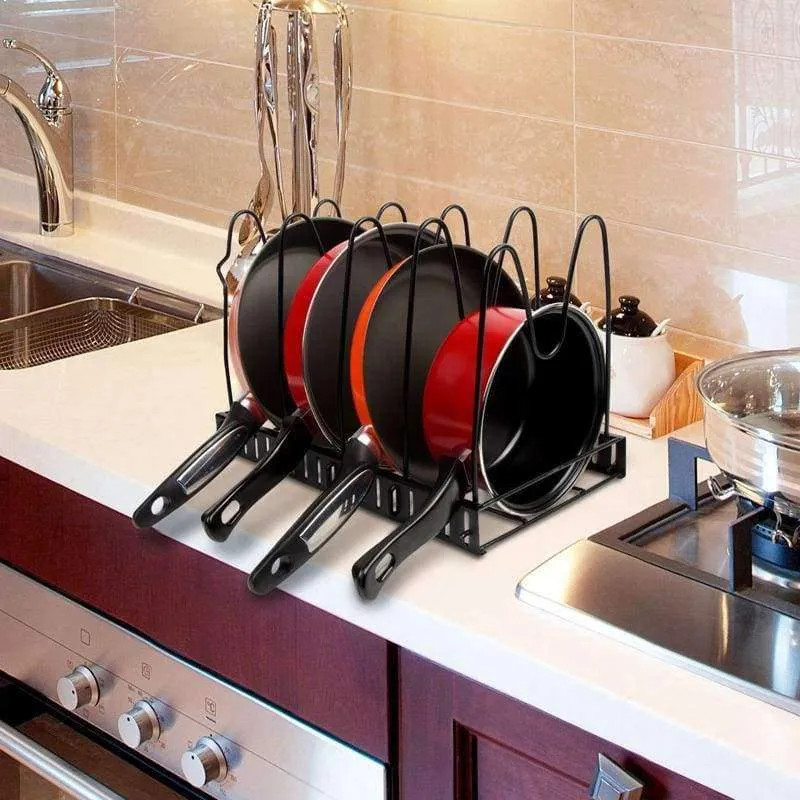 Rynx | Pan organizer pot rack lid holder cookware holder adjustable heavy-duty cabinet pantry kitchen utensils for the kitchen bronze