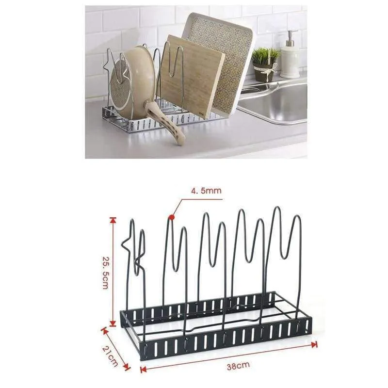 Rynx | Pan organizer pot rack lid holder cookware holder adjustable heavy-duty cabinet pantry kitchen utensils for the kitchen bronze
