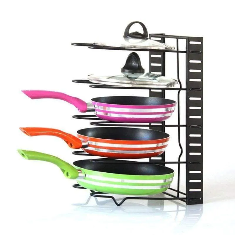Rynx | Pan organizer pot rack lid holder cookware holder adjustable heavy-duty cabinet pantry kitchen utensils for the kitchen bronze