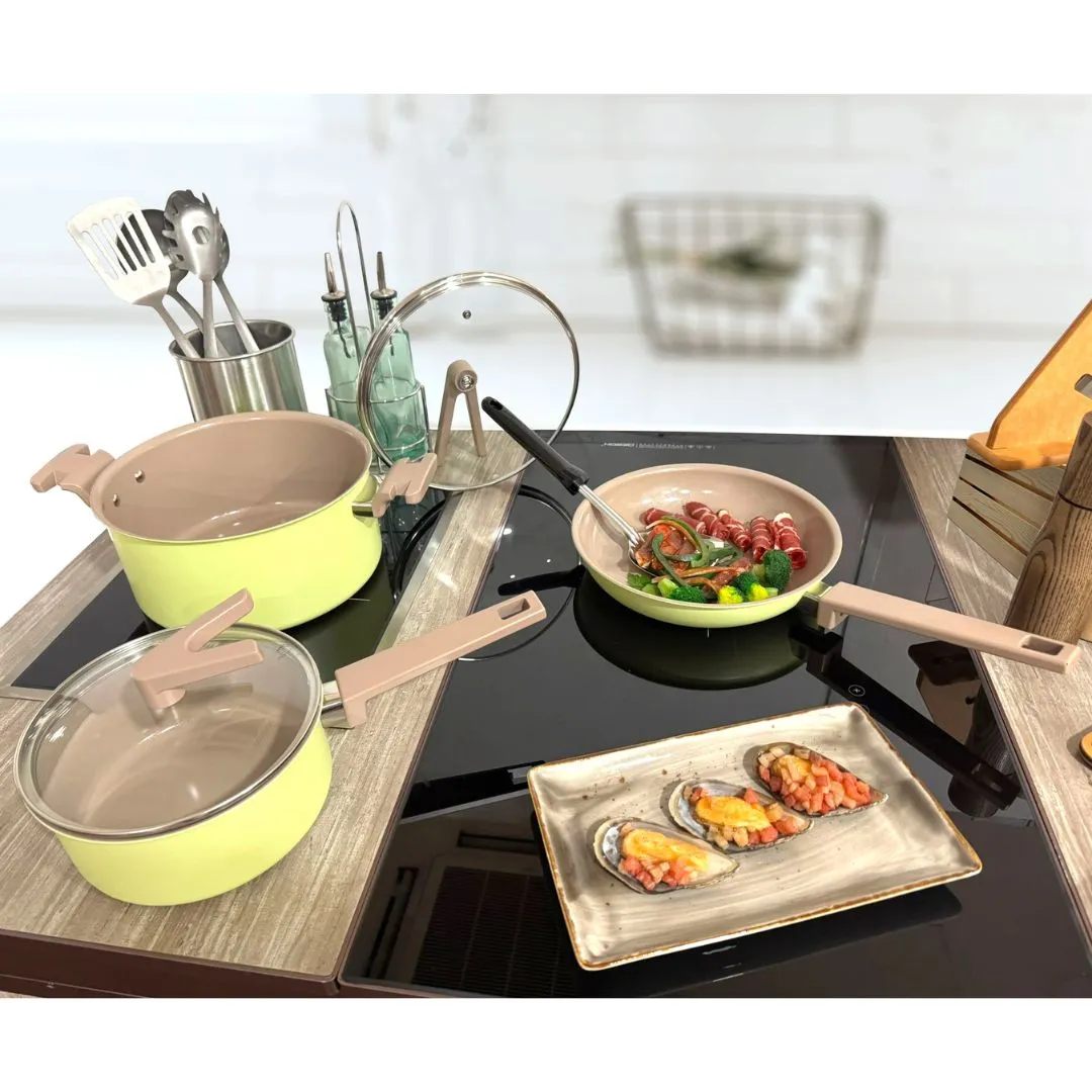 Safico Pro Aluminium Nonstick Ceramic Induction Usable Wokpan With Standable Handle