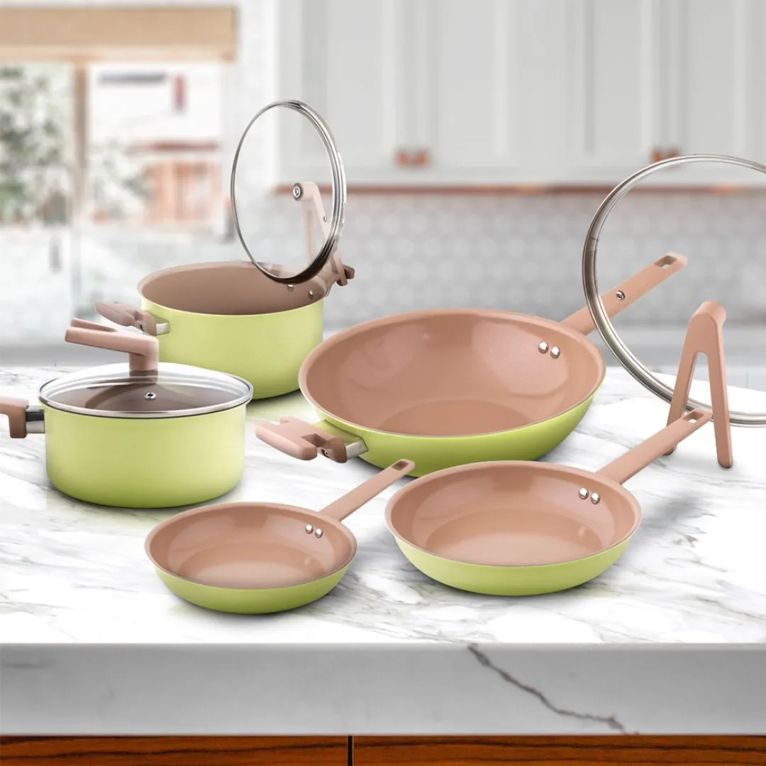 Safico Pro Aluminium Nonstick Ceramic Induction Usable Wokpan With Standable Handle