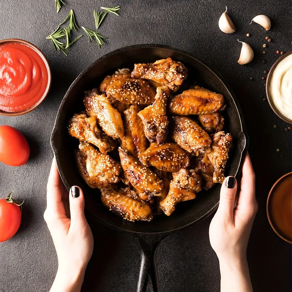 Saute Fry Pan - Pre-Seasoned Cast Iron Skillet Set 3-Piece - Nonstick Frying Pan 6 Inch, 8 Inch And 10 Inch Cast Iron Set