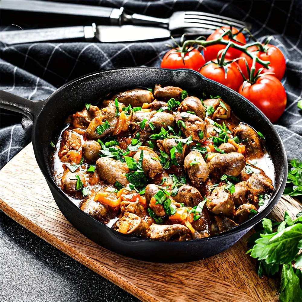 Saute Fry Pan - Pre-Seasoned Cast Iron Skillet Set 3-Piece - Nonstick Frying Pan 6 Inch, 8 Inch And 10 Inch Cast Iron Set