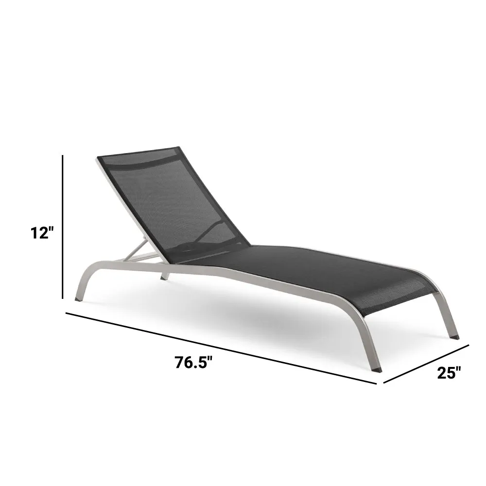 Savannah Mesh Chaise Outdoor Patio Aluminum Lounge Chair