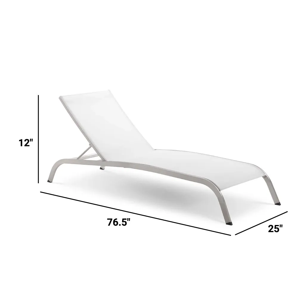 Savannah Mesh Chaise Outdoor Patio Aluminum Lounge Chair