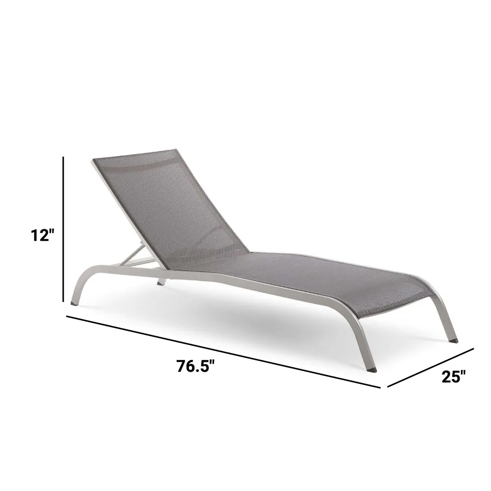 Savannah Mesh Chaise Outdoor Patio Aluminum Lounge Chair