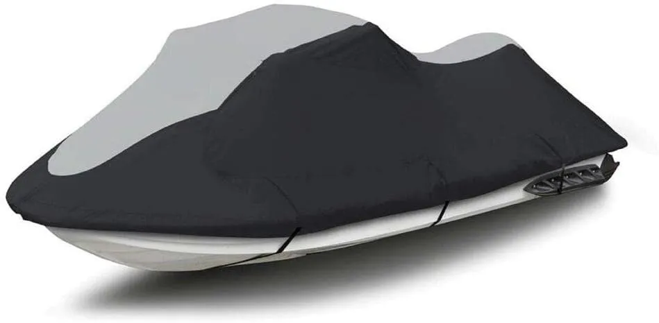 SBU Super Heavy-Duty PWC 600D Jet SKI Cover Compatible for Sea Doo Sea-Doo GTX 2000, RXT 2004-2008 Watercraft Cover Black/Grey