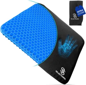 SelectSoma Gel Seat Cushion for Long Sitting Pressure Relief for Back, Sciatica, Coccyx, Tailbone Pain - Cushion for Office Chair, Wheelchair, Car & Truck, Patio Chairs - Egg Seat Pad