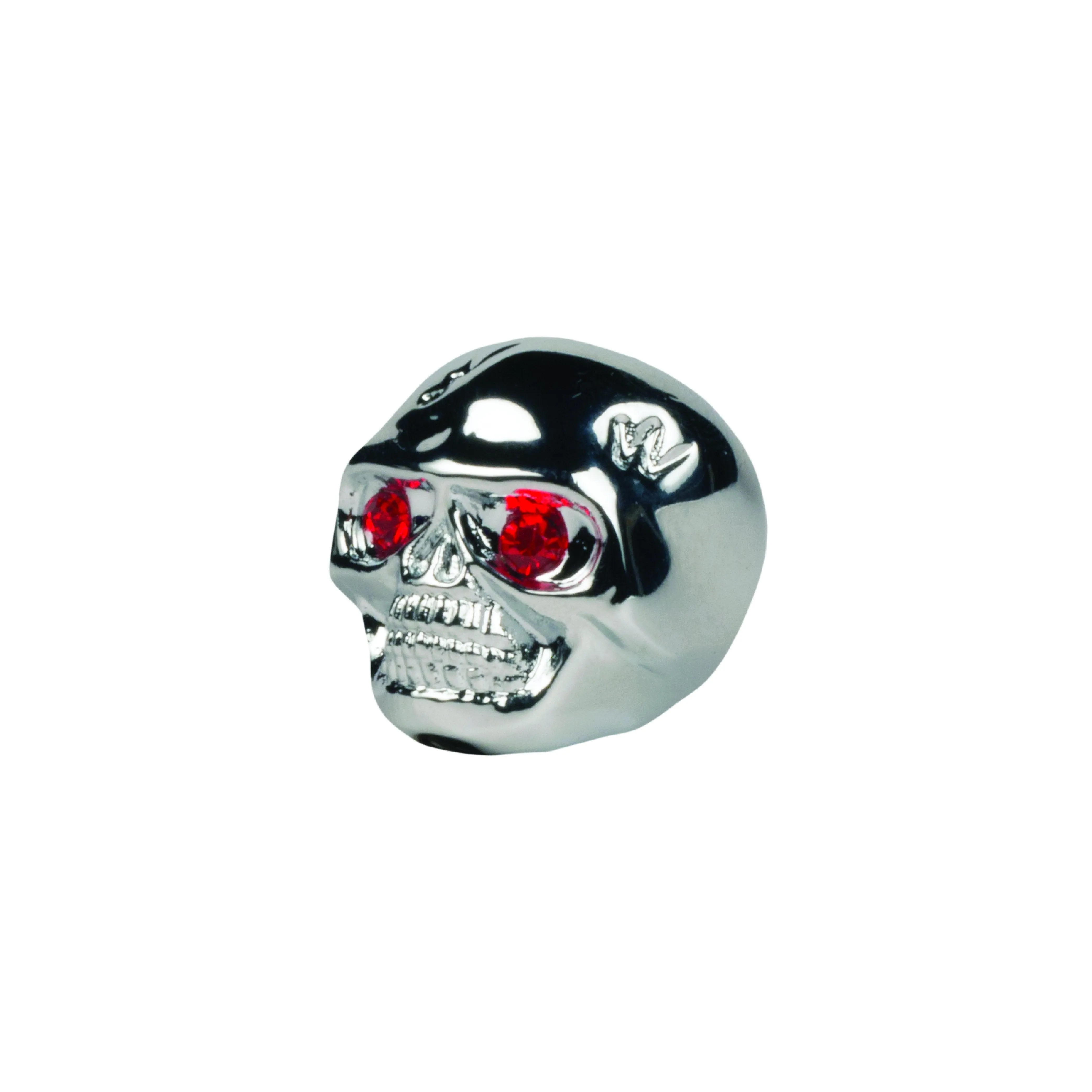 Set of 3 Adjustable Fit Chrome Skull Electric Guitar Knobs with Red Eyes and included Allen Wrench