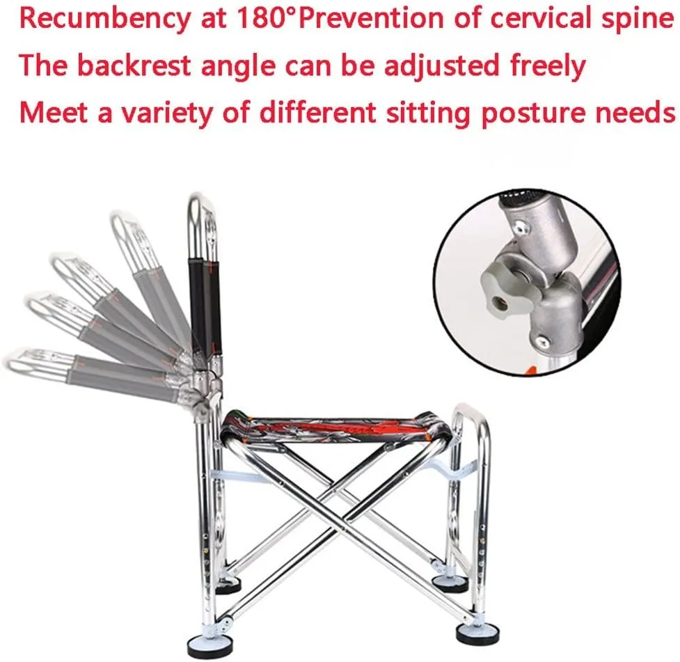 SEYFI Camping Chairs,Aluminum Alloy Fishing Chairng Load-Beachair Outdoor Folding Fishing Chair Set Recliner Multi-Function Fishing Chair/D/B Set