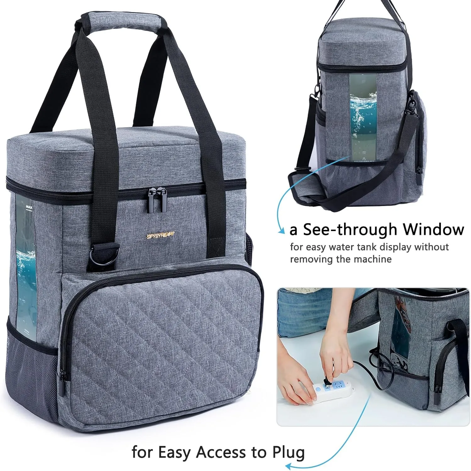 SFYBYHEART Carrying Case Compatible with Baby Brezza Formula Pro Advanced Formula Dispenser Machine Carrying Bag - Baby Formula Mixer Travel Bag with Pockets for Baby Essential, Pumps, Baby Bottles