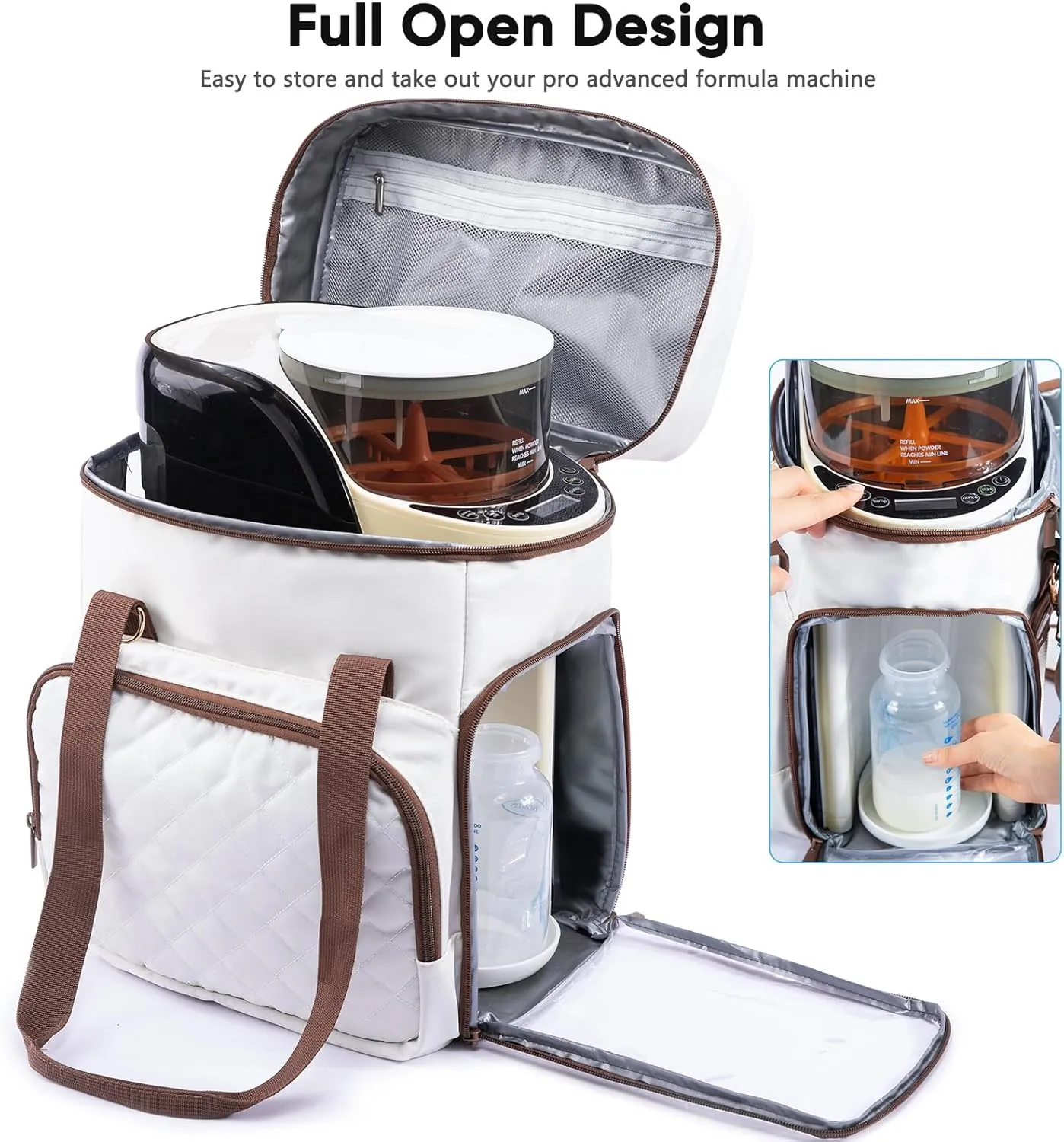 SFYBYHEART Carrying Case Compatible with Baby Brezza Formula Pro Advanced Formula Dispenser Machine Carrying Bag - Baby Formula Mixer Travel Bag with Pockets for Baby Essential, Pumps, Baby Bottles