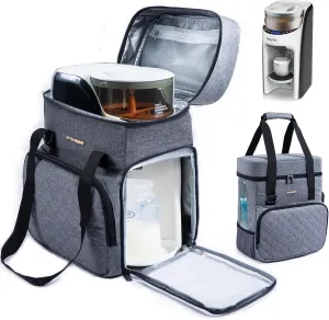 SFYBYHEART Carrying Case Compatible with Baby Brezza Formula Pro Advanced Formula Dispenser Machine Carrying Bag - Baby Formula Mixer Travel Bag with Pockets for Baby Essential, Pumps, Baby Bottles