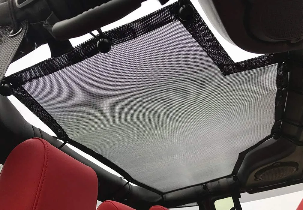 Shadeidea JK Sun Shade Top Compatible with Jeep Wrangler JKU Top Sunshade Soft Mesh Roof Cover (2007-2018)- Wind Noise UV Blocker -10 Year Warranty -4 Door -Black -Rear