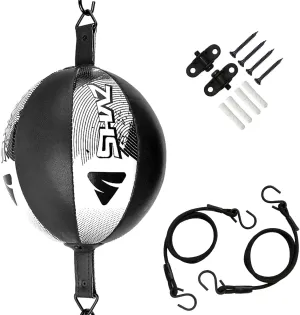 SHAZ Boxing Double End Bag Punching Speed Ball for Gym Home Training MMA Kickboxing Dodge Striking Punching Bag kit with Bungee Cords, Floor & Ceiling Anchors