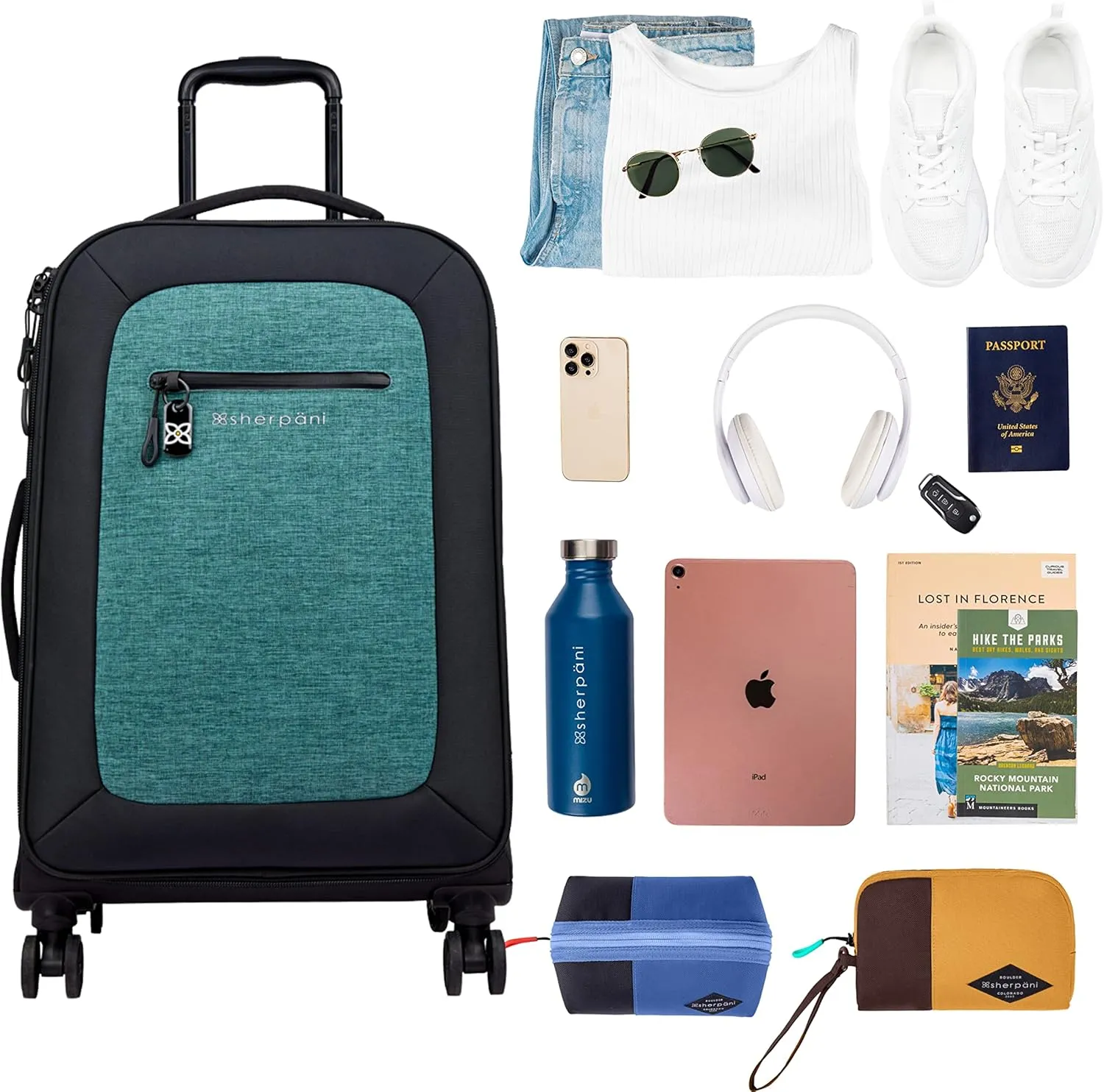 Sherpani Women Soft Side Check in Luggage, Teal, 26 Inch