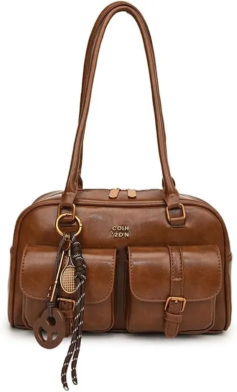 Shoulder Bag Retro Top Handle Bag Y2k 90s Multiple Pockets Designer Handbag Soft Trendy Underarm Purse
