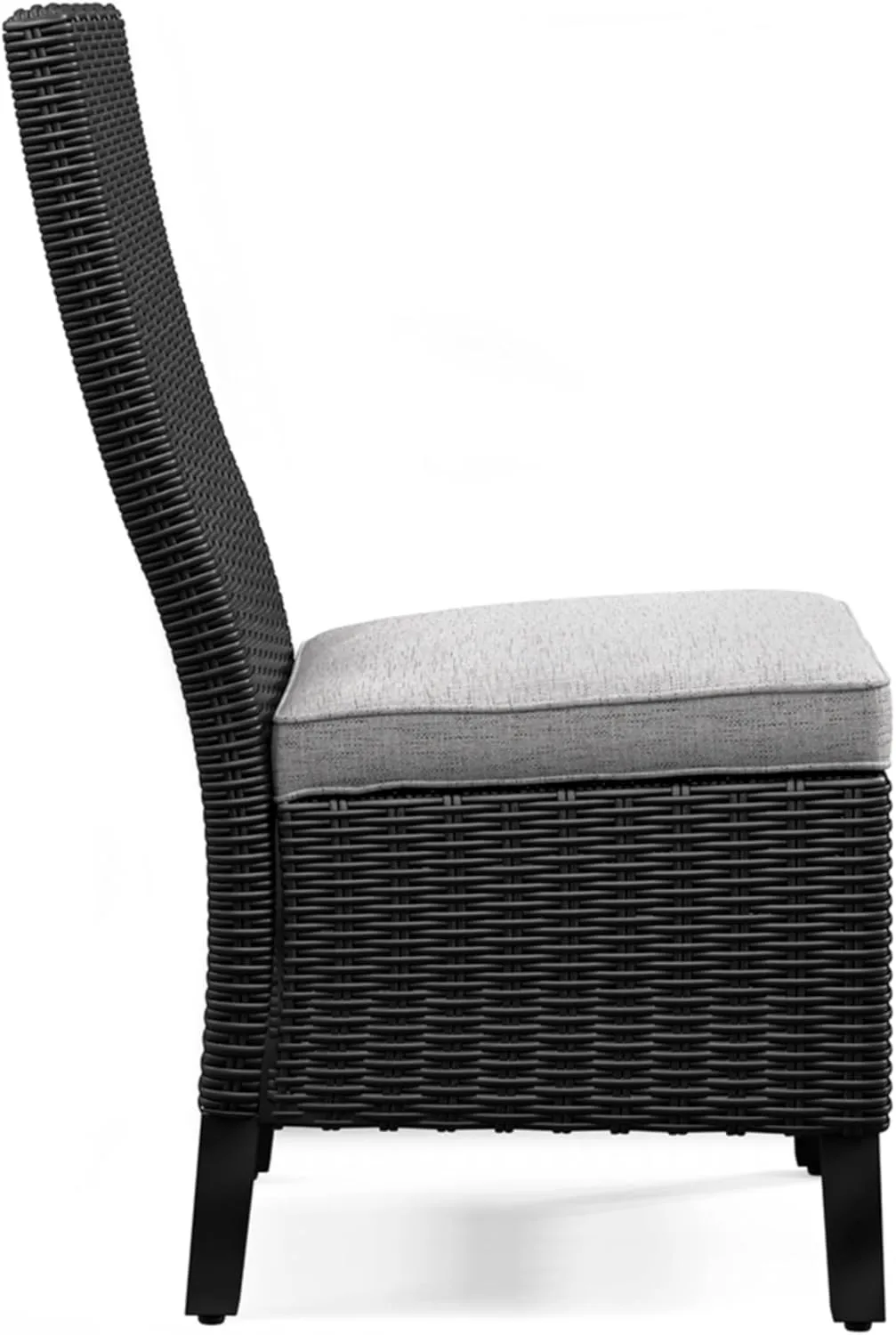 Signature Design by Ashley Beachcroft Casual Weather Resistant Armless Outdoor Side Chair with Cushion, Set of 2, Light Gray & Black