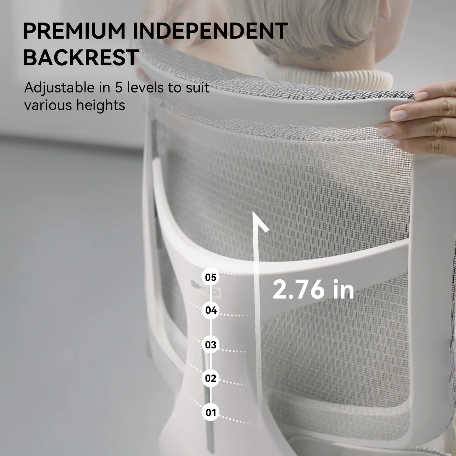 SIHOO Doro S100 Ergonomic Office Chair - with Dual Dynamic Lumbar Support, 5-Level Adjustable Backrest, 4D Coordinated Armrests, 135-degree Max. Recline Angle, Suitable for Home Office (S100 White)