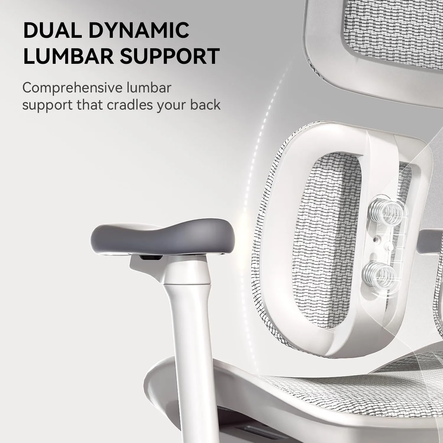 SIHOO Doro S100 Ergonomic Office Chair - with Dual Dynamic Lumbar Support, 5-Level Adjustable Backrest, 4D Coordinated Armrests, 135-degree Max. Recline Angle, Suitable for Home Office (S100 White)