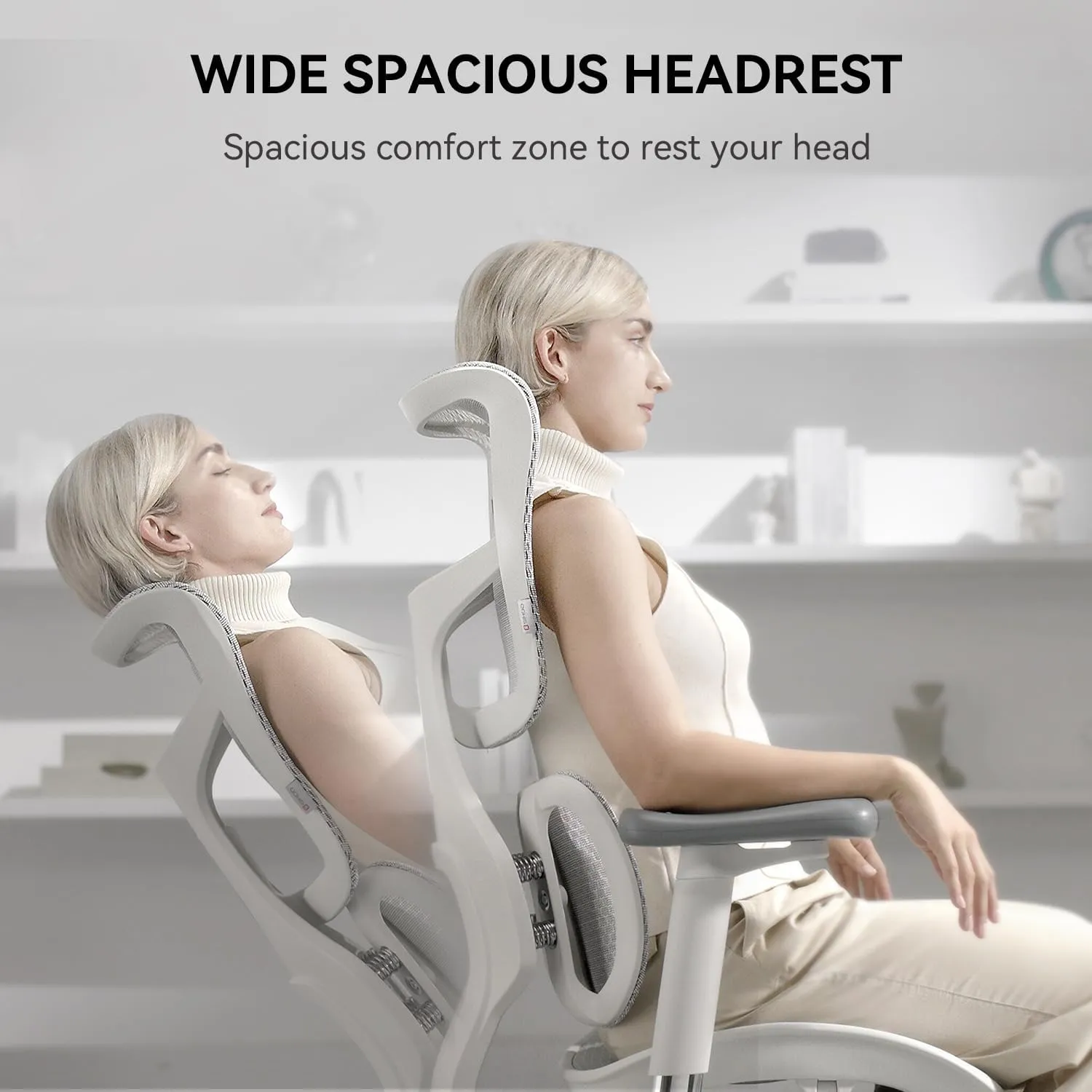 SIHOO Doro S100 Ergonomic Office Chair - with Dual Dynamic Lumbar Support, 5-Level Adjustable Backrest, 4D Coordinated Armrests, 135-degree Max. Recline Angle, Suitable for Home Office (S100 White)