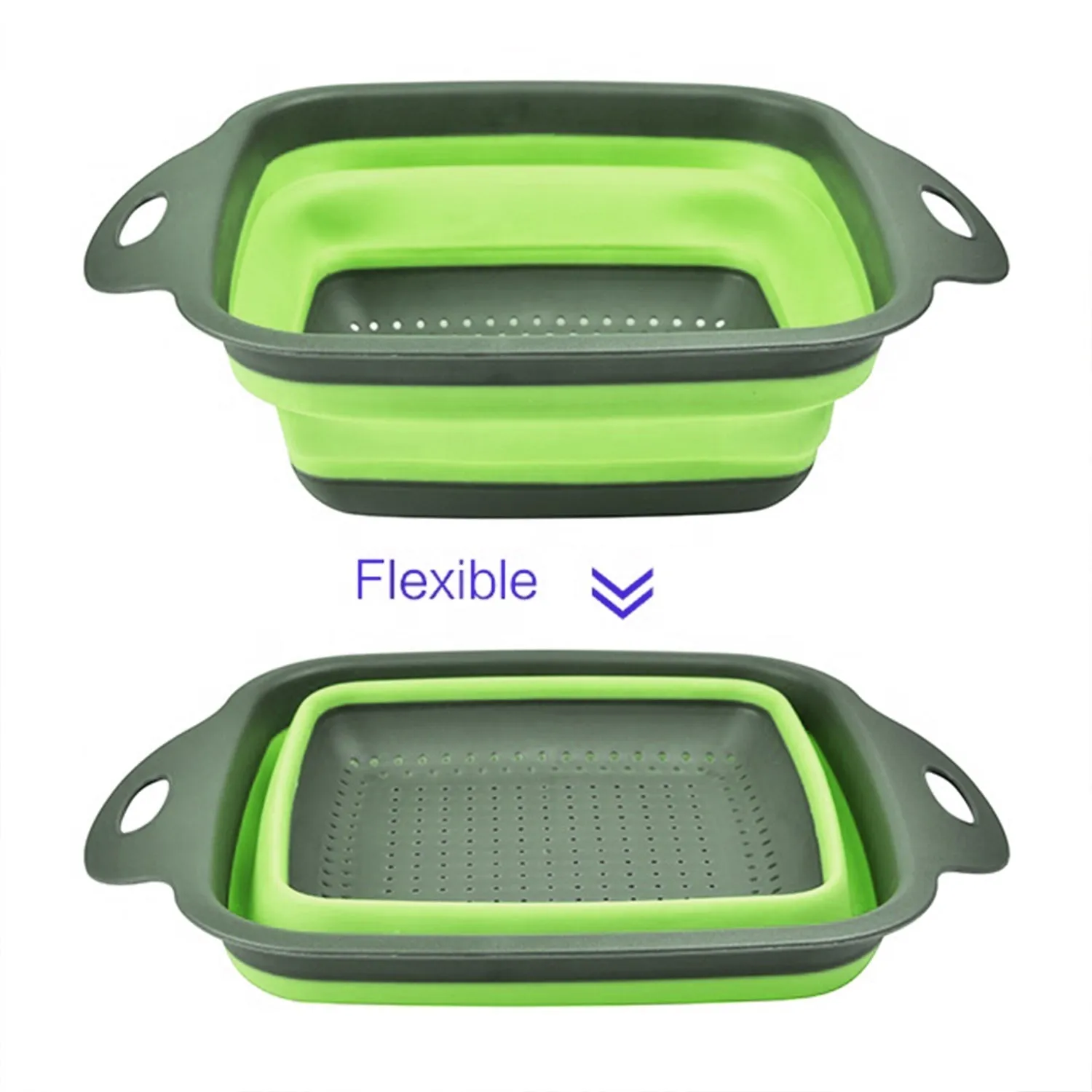 Silicone Square Plastic Folding Collapsible Durable Kitchen Sink Dish Rack