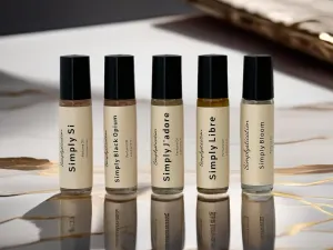 Simply Set Perfume Oil Roll-On – Inspired by Bloom, Si, J’Adore, Libre & Black Opium – Long-Lasting, Alcohol-Free, European-Sourced Fragrance Oils, 10ml x 5 Travel Size Pack