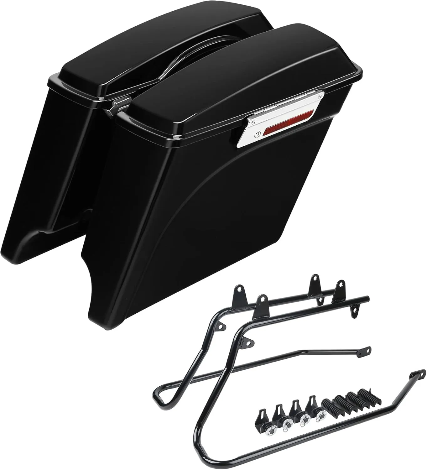 SLMOTO Hard Saddlebags Saddle Bag Conversion Brackets Fit For Harley 84-17 16 Heritage Softail Classic FLSTC Deluxe Springer FLSTS EFI Fatboy