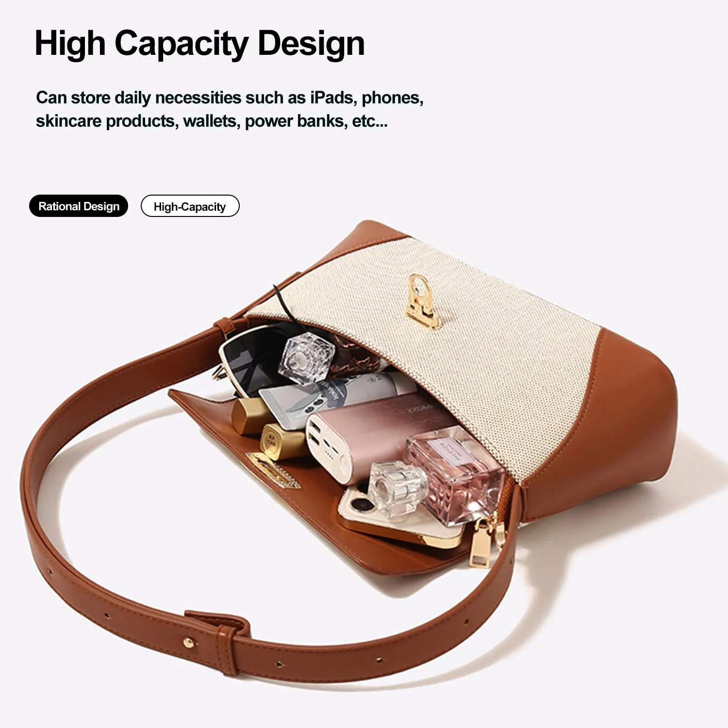 Small Shoulder Bag for Women, Retro PU Leather Underarm Bag Top Handle Hobo Tote Clutch Handbag Purse with Buckle Closure
