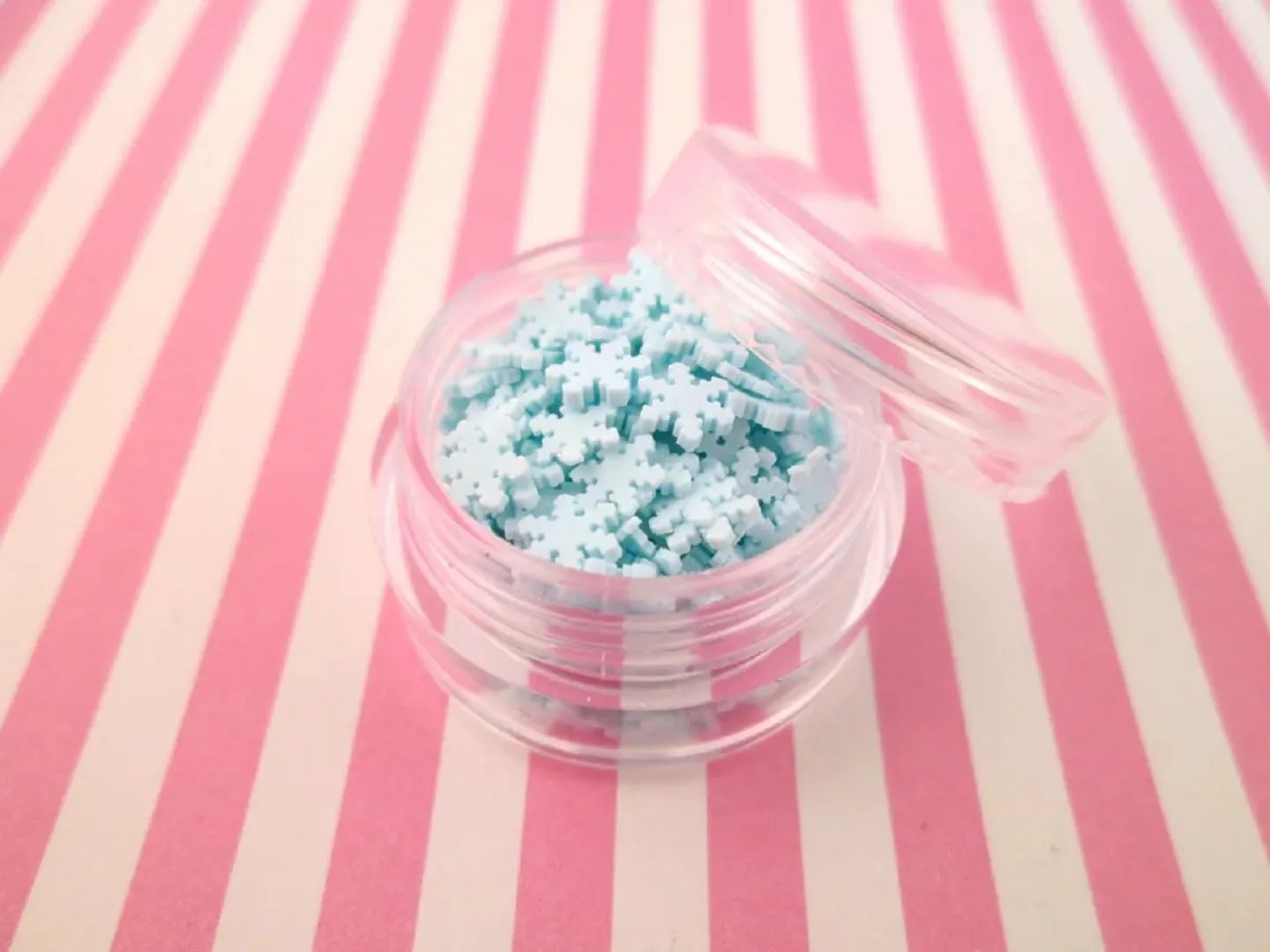 Snowflake Polymer Clay Sprinkles, Winter Fake Sprinkles for Crafts, Fake Bake, Slime, Decoden (100 gram Bag)