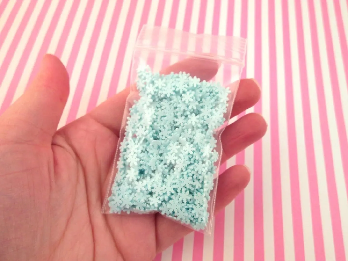 Snowflake Polymer Clay Sprinkles, Winter Fake Sprinkles for Crafts, Fake Bake, Slime, Decoden (100 gram Bag)