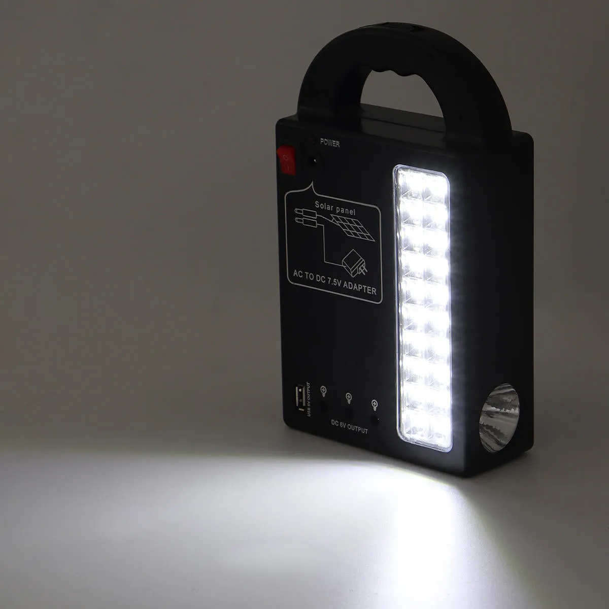 Solar Panel Power System USB Charger Generator   Headlamp  3 LED Bulb Light