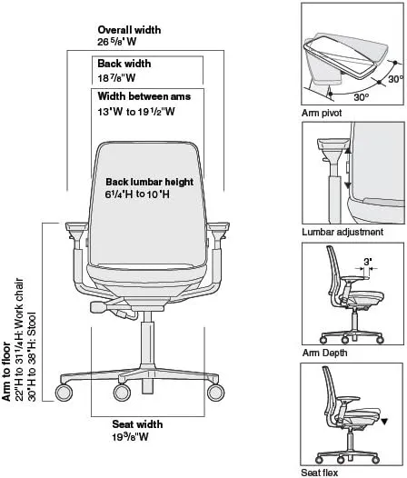 Steelcase Amia Task Chair: Platinum Frame/Polished Aluminum Base - 4 Way Adjustable Arms - Standard Carpet Casters