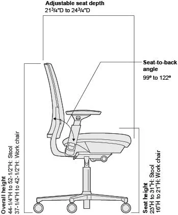 Steelcase Amia Task Chair: Platinum Frame/Polished Aluminum Base - 4 Way Adjustable Arms - Standard Carpet Casters