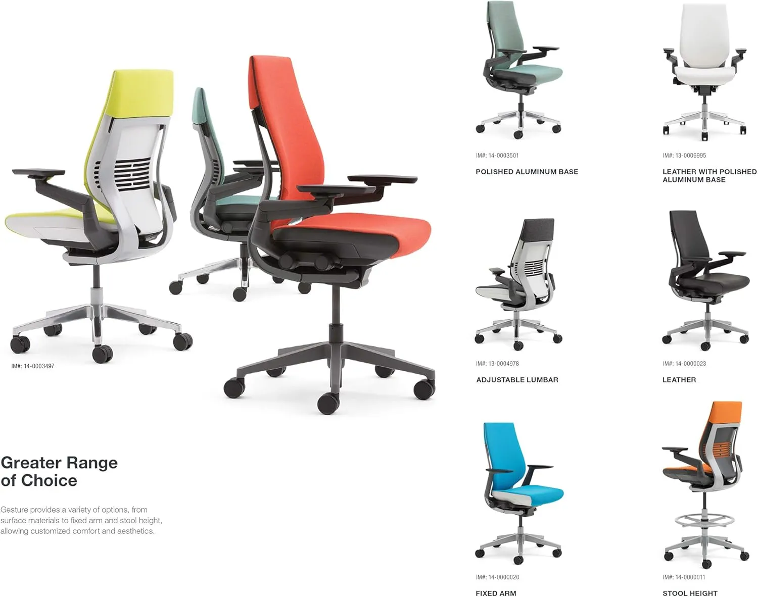 Steelcase Gesture Office Chair - Cogent: Connect Graphite Fabric, Medium Seat Height, Shell Back, Light on Dark Frame, Polished Aluminum Base, Lumbar Support