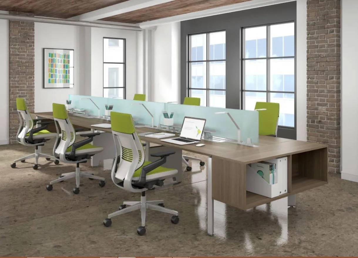 Steelcase Gesture Task Chair: Shell Back - Platinum Metallic Frame/Polished Aluminum Base/Seagull Accent - Roll Control Hard Floor Casters