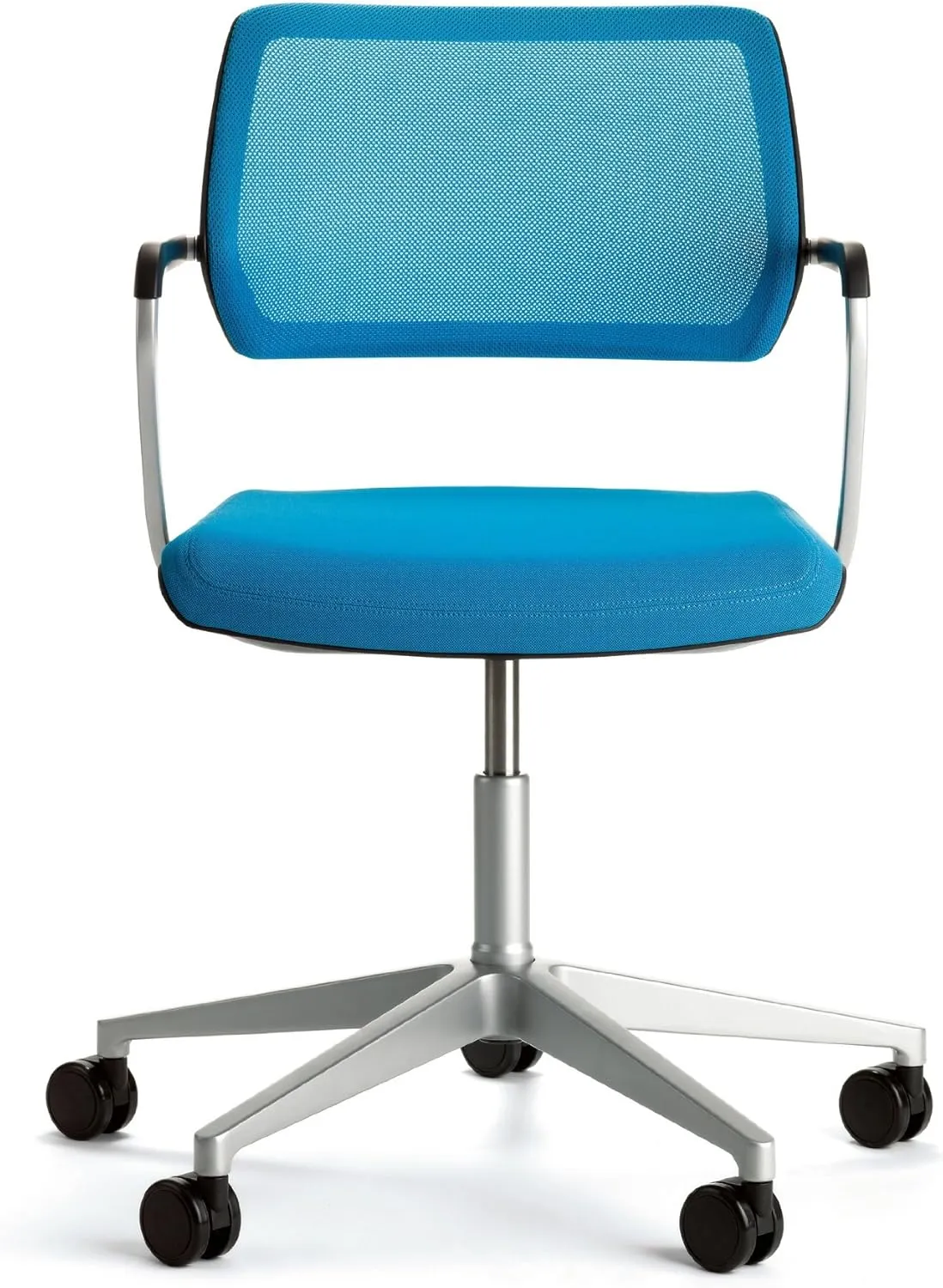 Steelcase QiVi Office Chair - with Arms - Coconut Jay - Aluminum Base, Arctic White Frame