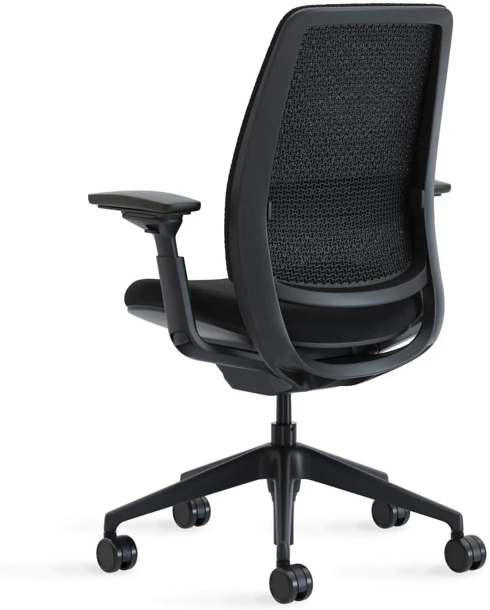 Steelcase Series 2 Office Chair, Black Frame and 3D Microknit Back, Era Fabric (Cobalt)