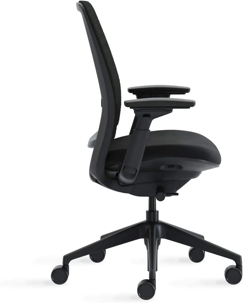 Steelcase Series 2 Office Chair, Black Frame and 3D Microknit Back, Era Fabric (Cobalt)