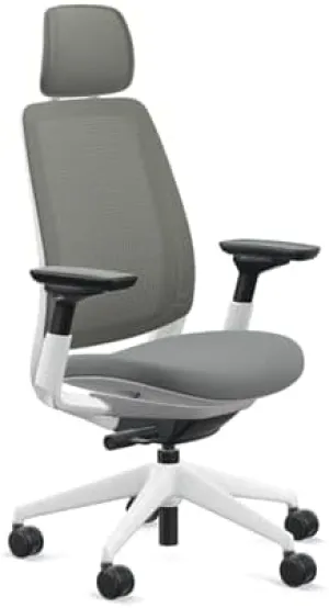 Steelcase Series 2 Office Chair with Headrest, Seagull Frame, Air Back and 3D Microknit Cogent Connect Graphite