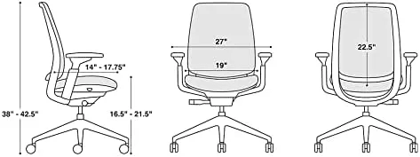 Steelcase Series 2 Office Chair with Headrest, Seagull Frame, Air Back and 3D Microknit Cogent Connect Peacock